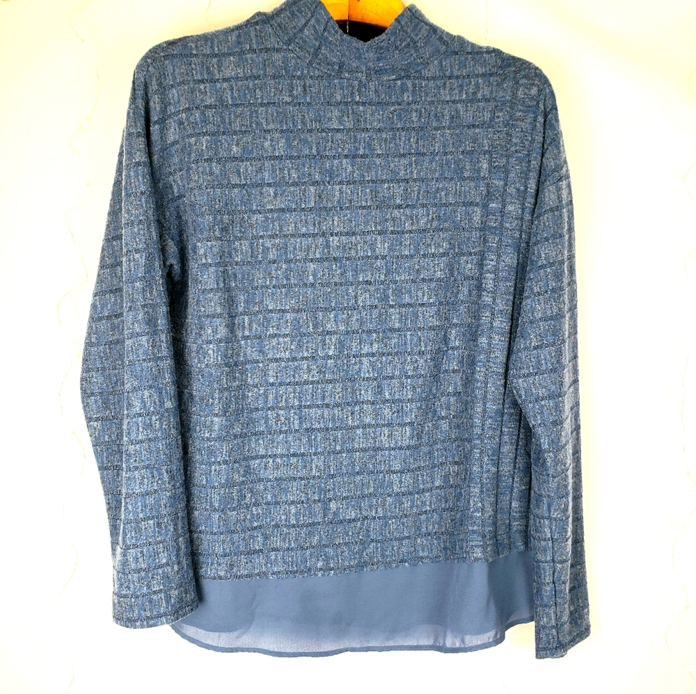 Simply Vera Heather Blue Long Sleeve Top